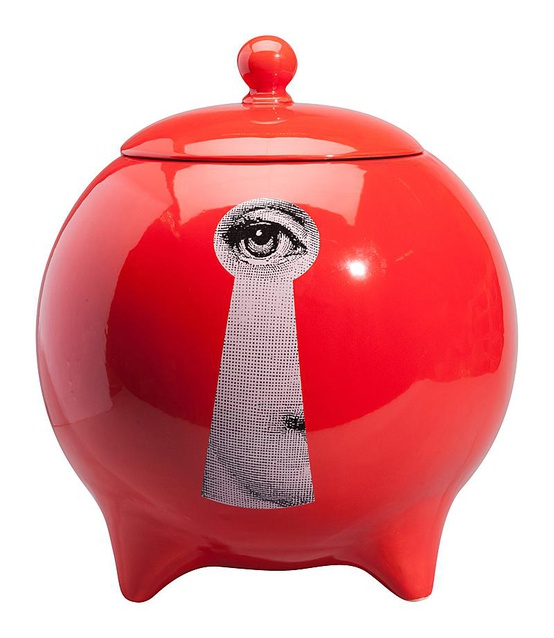 Декоративная ваза с крышкой Пьеро Форназетти Serratura Red Maxi