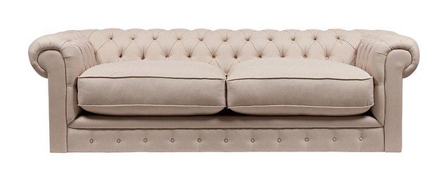 Диван The Pettite Kensington Upholstered Sofa Кремовый Лен