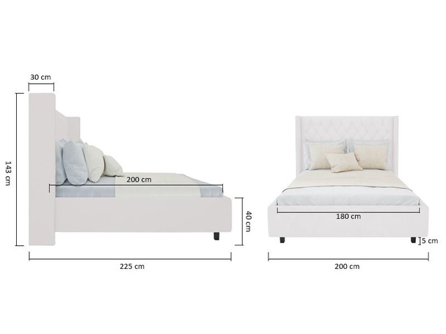 Кровать Wing-2 180х200 Велюр Молочный Р