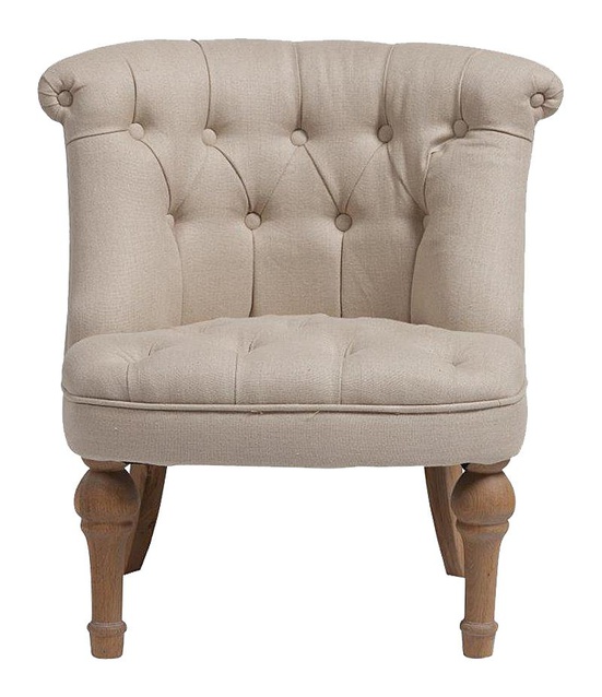 Кресло Sophie Tufted Slipper Chair Молочный Лён М