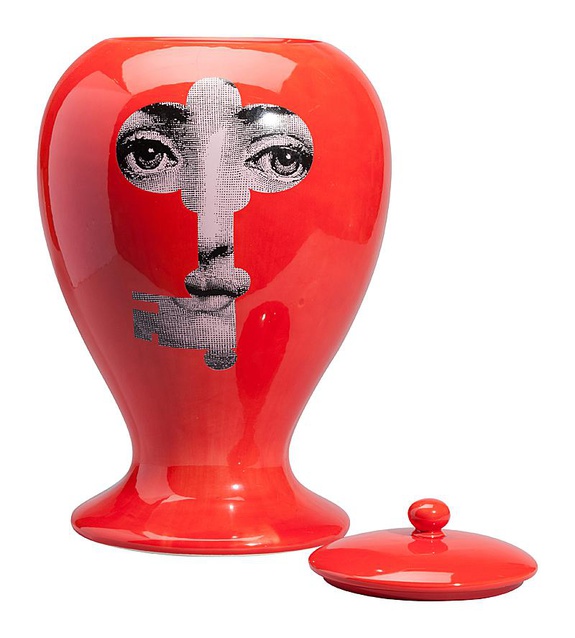 Декоративная ваза с крышкой Пьеро Форназетти Serratura Red Maxi