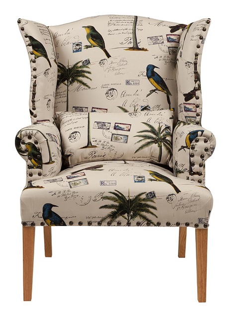 Кресло Quinn Tufted Armchair Рисунок Лен