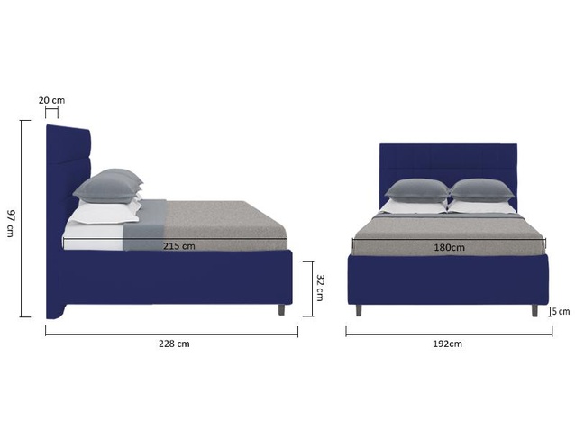 Кровать Wales 180х200 Велюр Синий Р