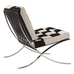 Кресло Barcelona Chair Чёрно-белая Кожа Пони Класса Премиум Р