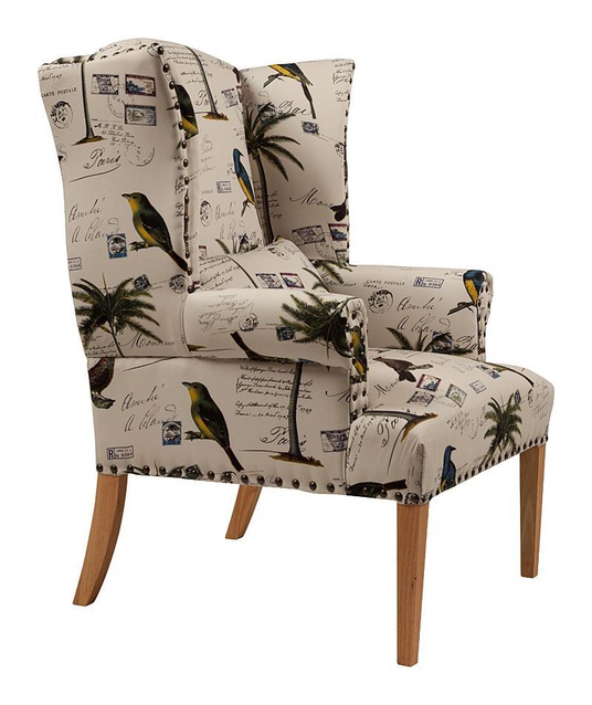 Кресло Quinn Tufted Armchair Рисунок Лен