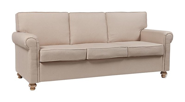 Диван The Pettite Lancaster Upholstered Sofa Кремовый Лен