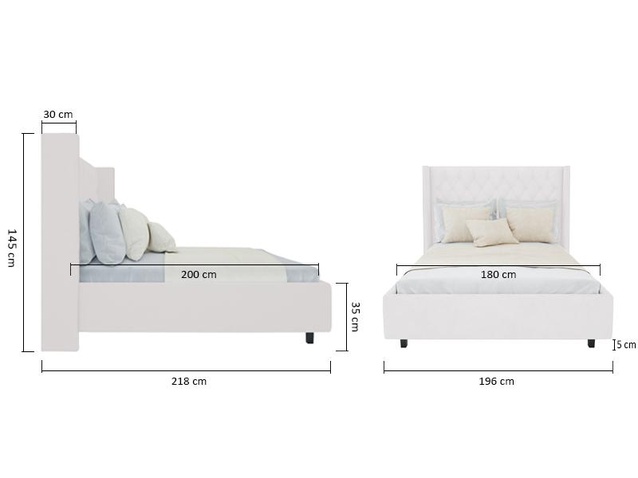 Кровать Wing-2 180х200 Велюр Молочный Р