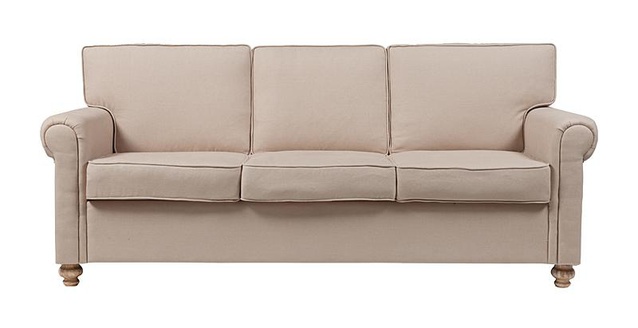 Диван The Pettite Lancaster Upholstered Sofa Кремовый Лен