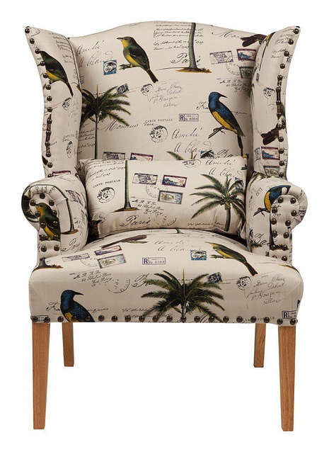 Кресло Quinn Tufted Armchair Рисунок Лен